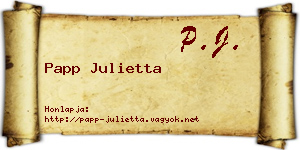 Papp Julietta névjegykártya